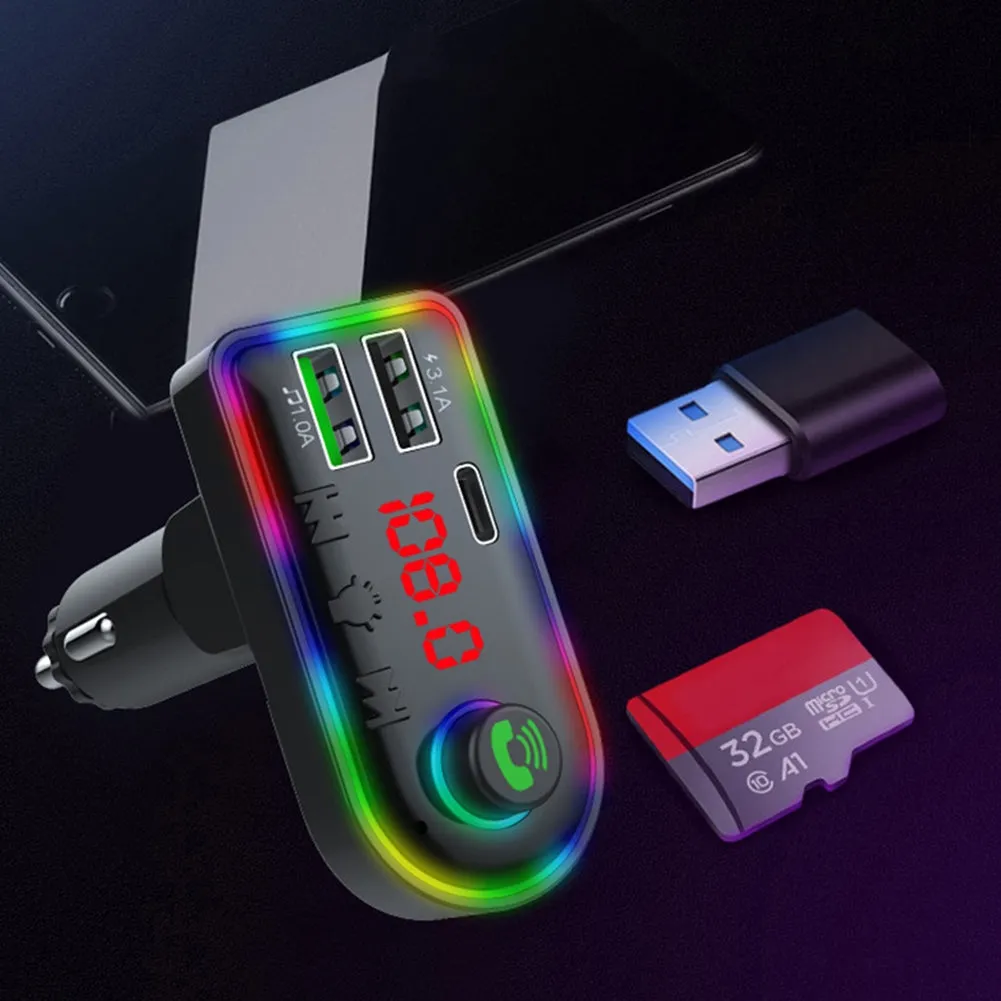 F7/f8 Car Bluetooth Fm Transmitter Hands-free Call Mp3 Player