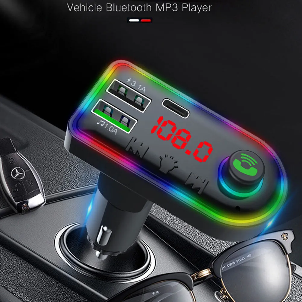 F7/f8 Car Bluetooth Fm Transmitter Hands-free Call Mp3 Player
