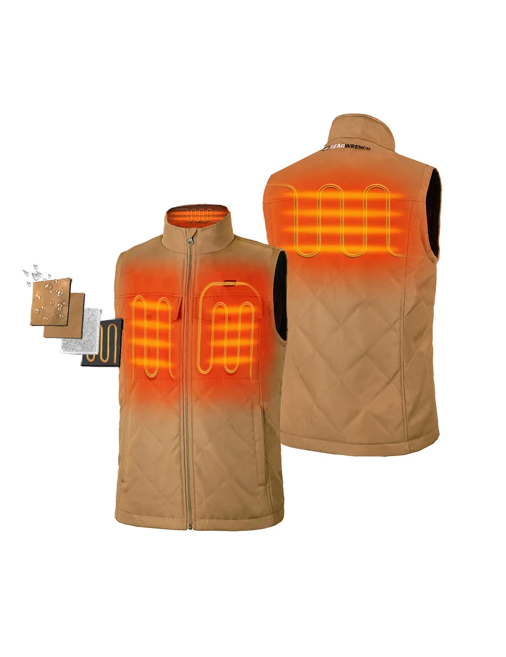 Final Sale - ororo x GearWrench® Men's Heated Work Vest (Battery Not Included)