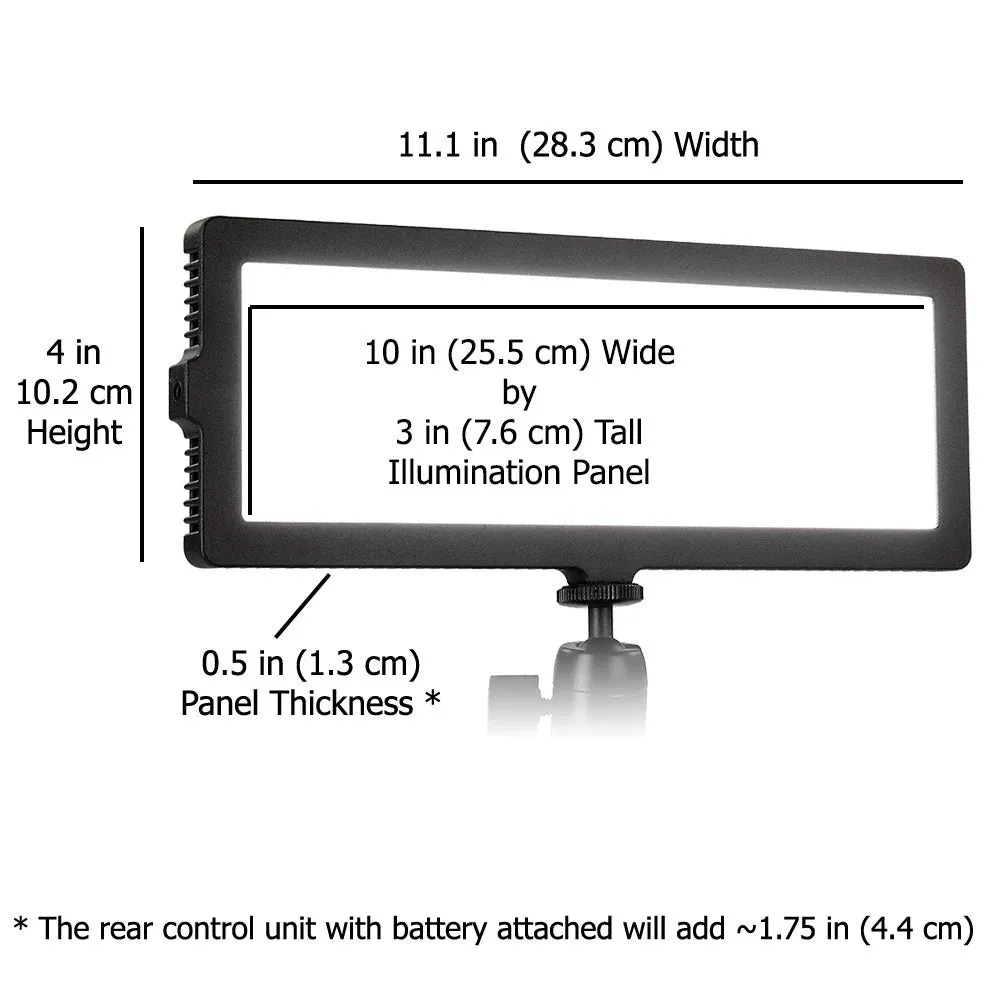 Fotodiox Pro FlapJack LED C-218AS Edge Light - 4x11in Long Rectangle Ultra-Thin, Ultrabright, Dual Color LED Photo/Video Light Kit