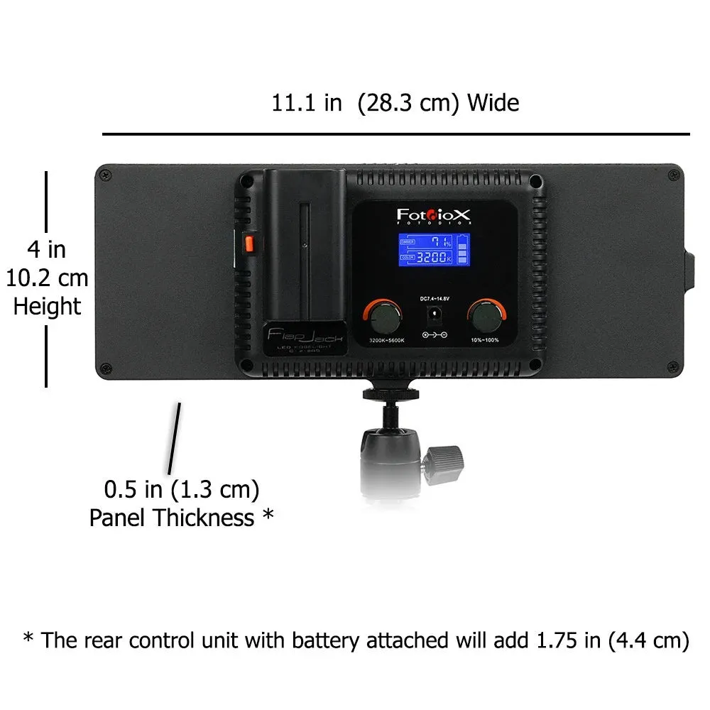 Fotodiox Pro FlapJack LED C-218AS Edge Light - 4x11in Long Rectangle Ultra-Thin, Ultrabright, Dual Color LED Photo/Video Light Kit