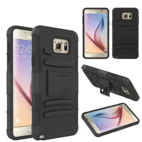 Galaxy Note 5 Case, Full Body Armor [Kickstand] Hybrid Tri-Layer Case for Samsung Galaxy Note 5 - Black