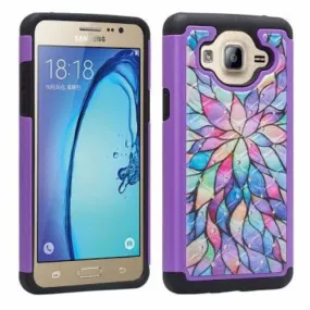 Galaxy On5 Case, Slim Hybrid Dual Layer [Shock Resistant] Case for Samsung Galaxy On5 - Rainbow Flower