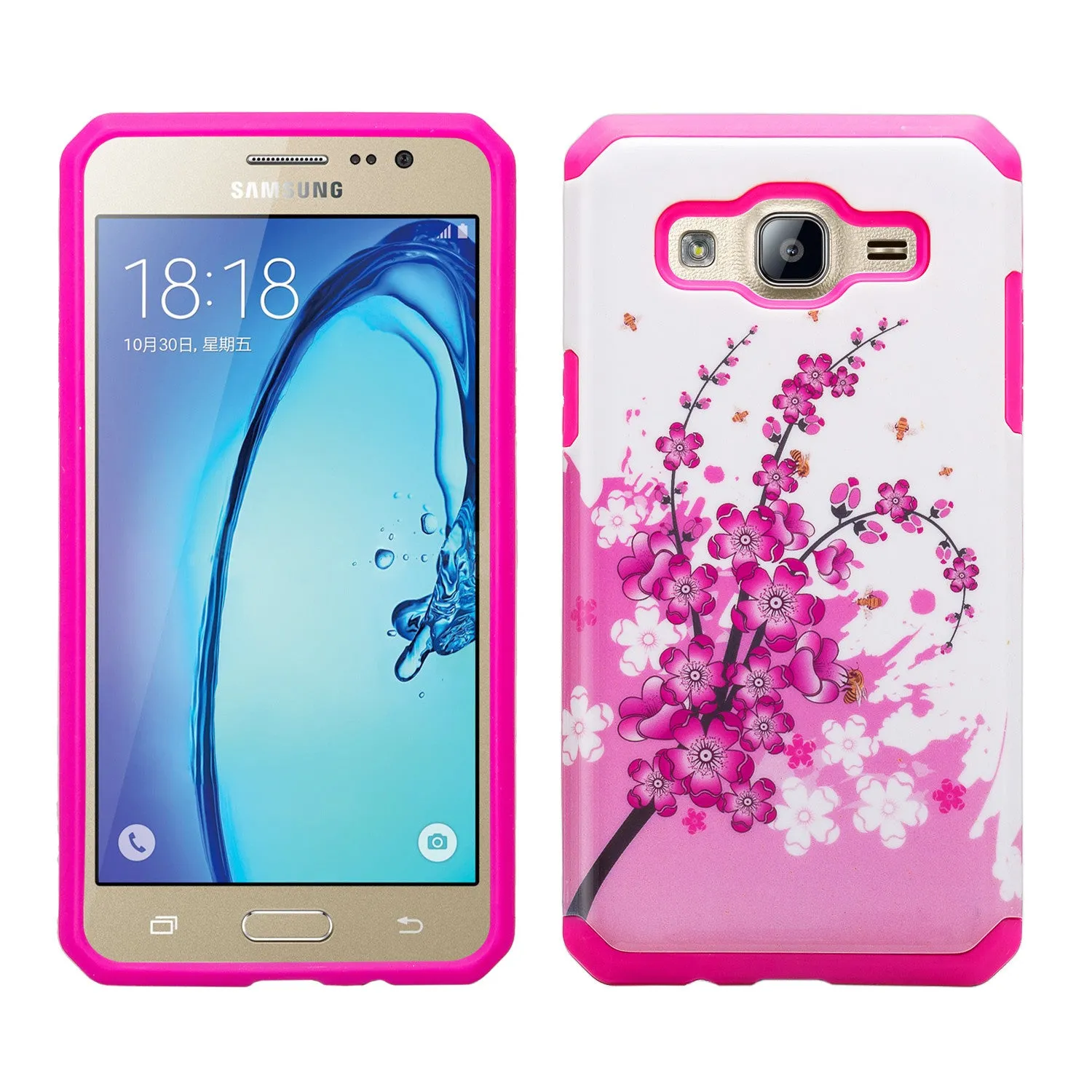 Galaxy On5 Case, Slim Hybrid [Impact/Shock Resistant] Dual Layer Case for Samsung Galaxy On5 - Cherry Blossom