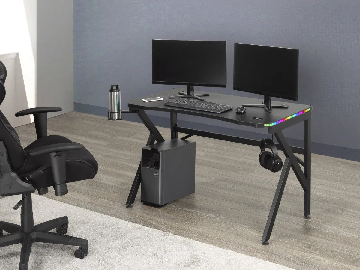 Gaming Desk & Chair Set, Green/Black
