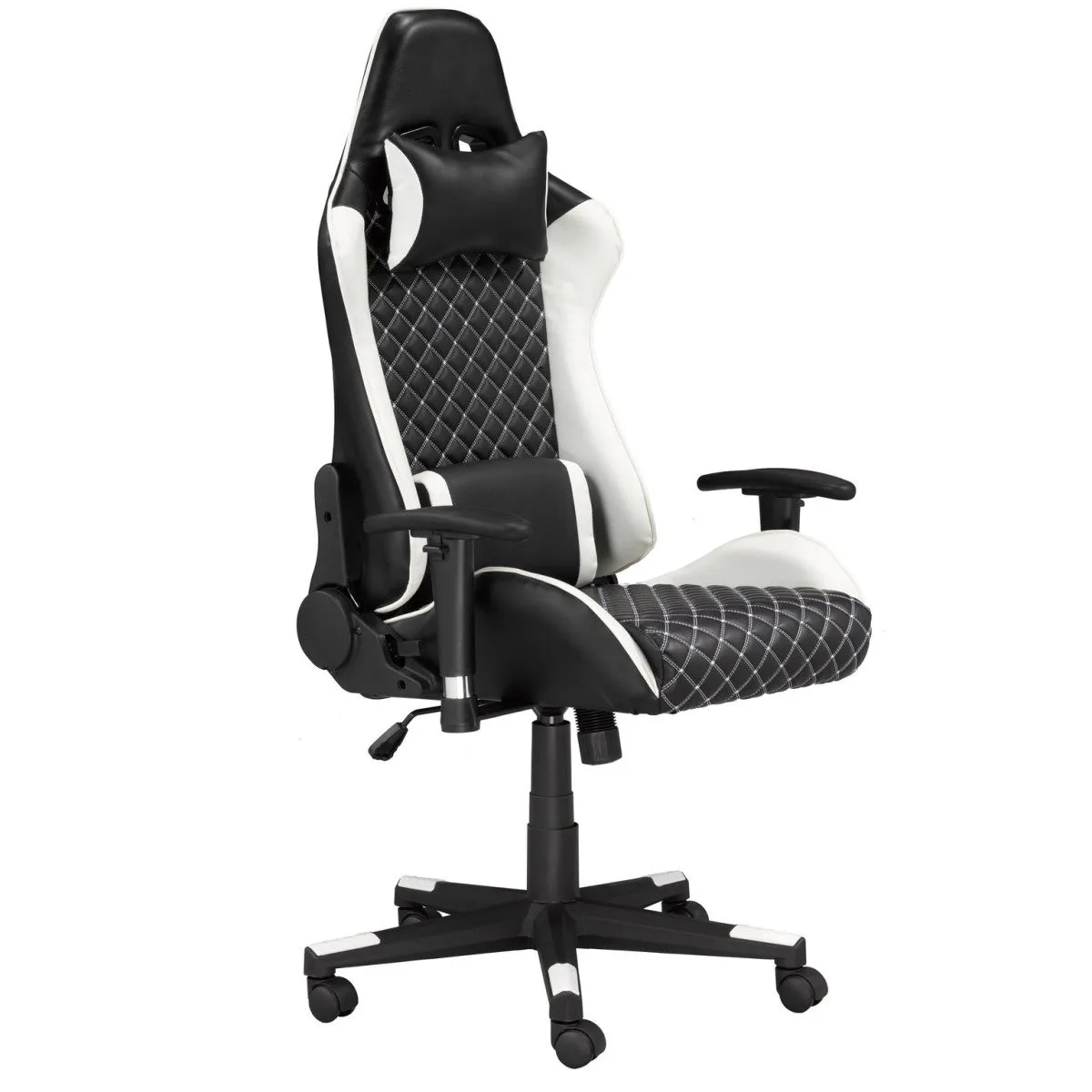 Gaming Desk & Chair Set, White/Black