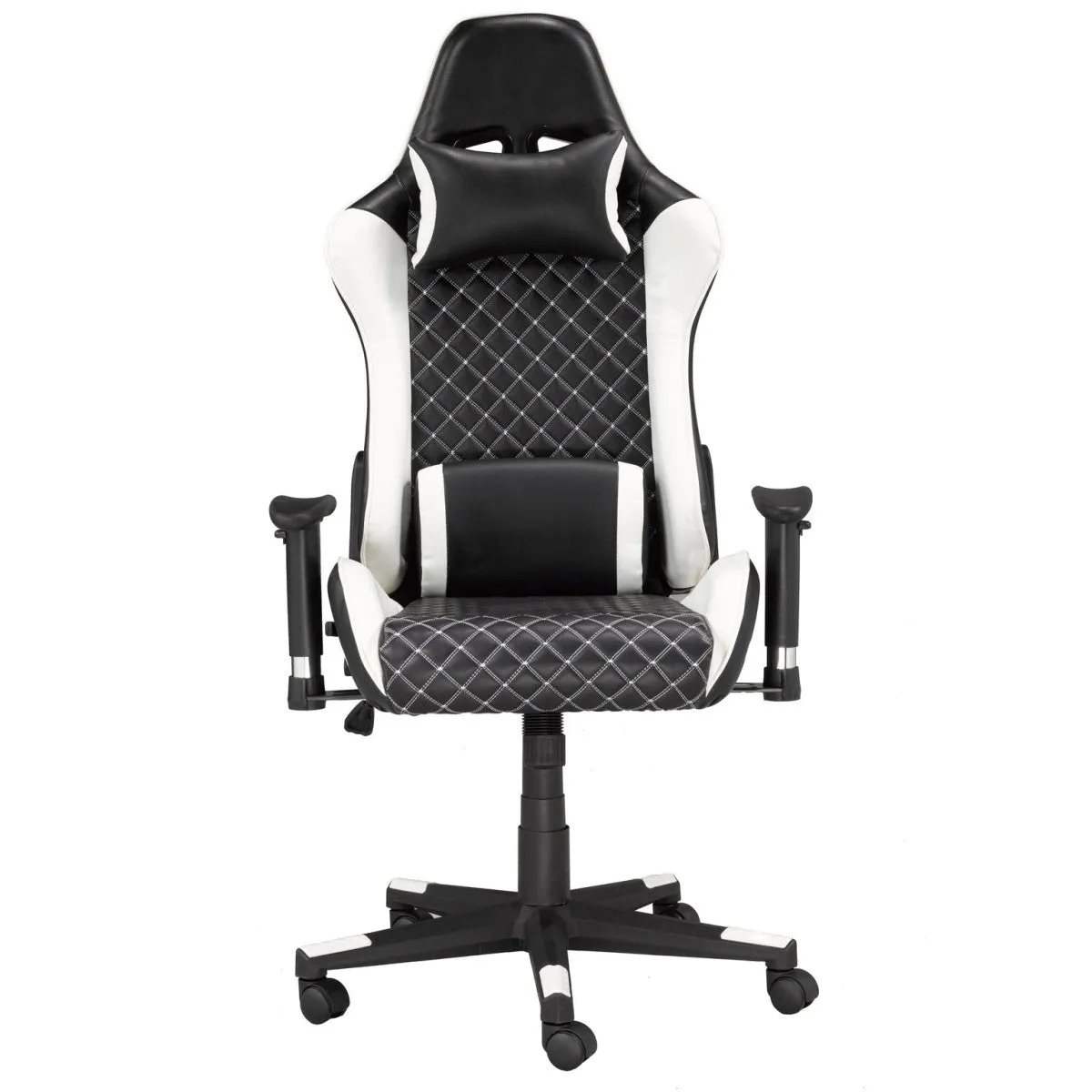 Gaming Desk & Chair Set, White/Black