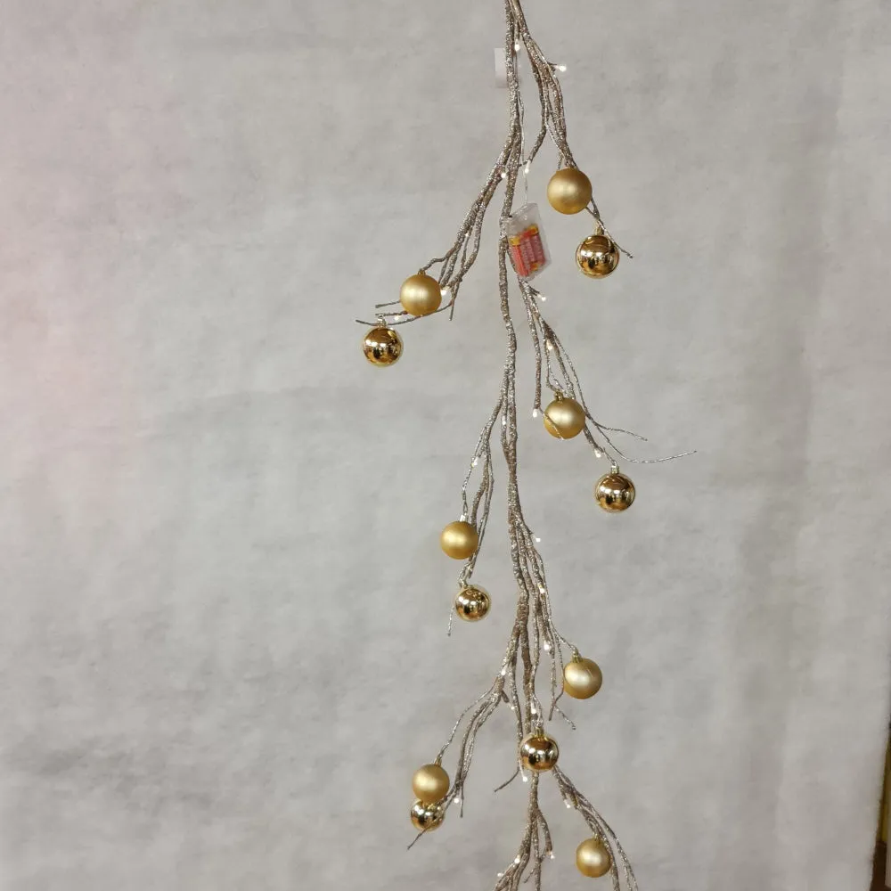 Gold bauble garland