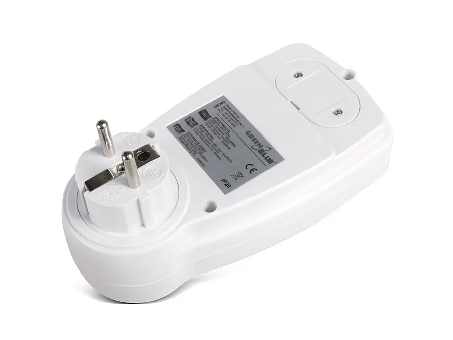 GreenBlue GB202 Wattmeter with EU Plug, LCD Display Power Meter