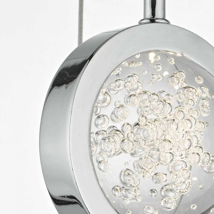 Hillingdon Polished Chrome and Glass Small Cluster Pendant  - ID 8090