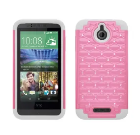 HTC Desire 510 Case, Diamond Rhinestone Slim Hybrid Case - Pink