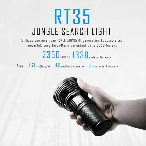 Imalent RT35 Cree XHP35 HI LED 1338 Meters Distance Rechargeable Search Flashlight