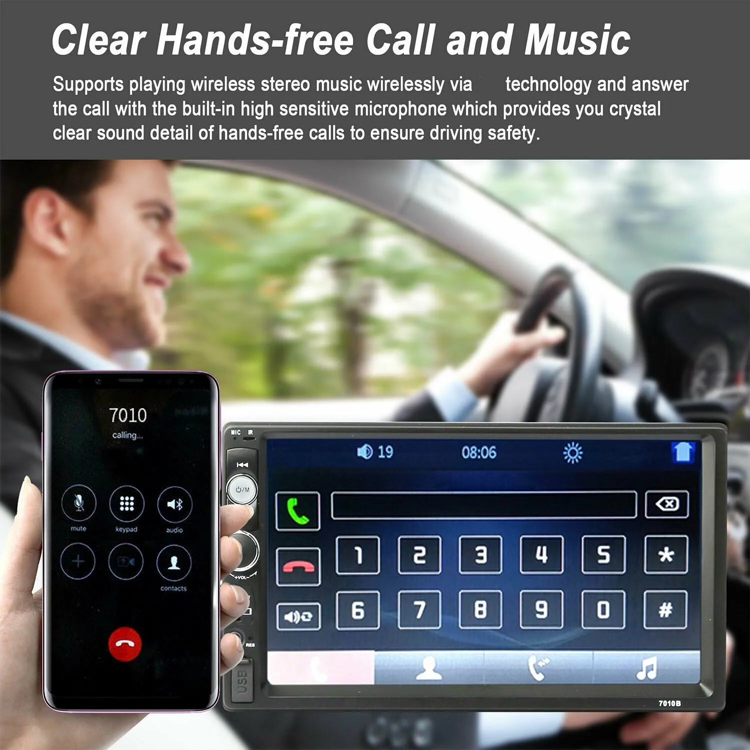 iMountek 7 Inches Universal Wireless Car MP5 Player with Rear View Camera