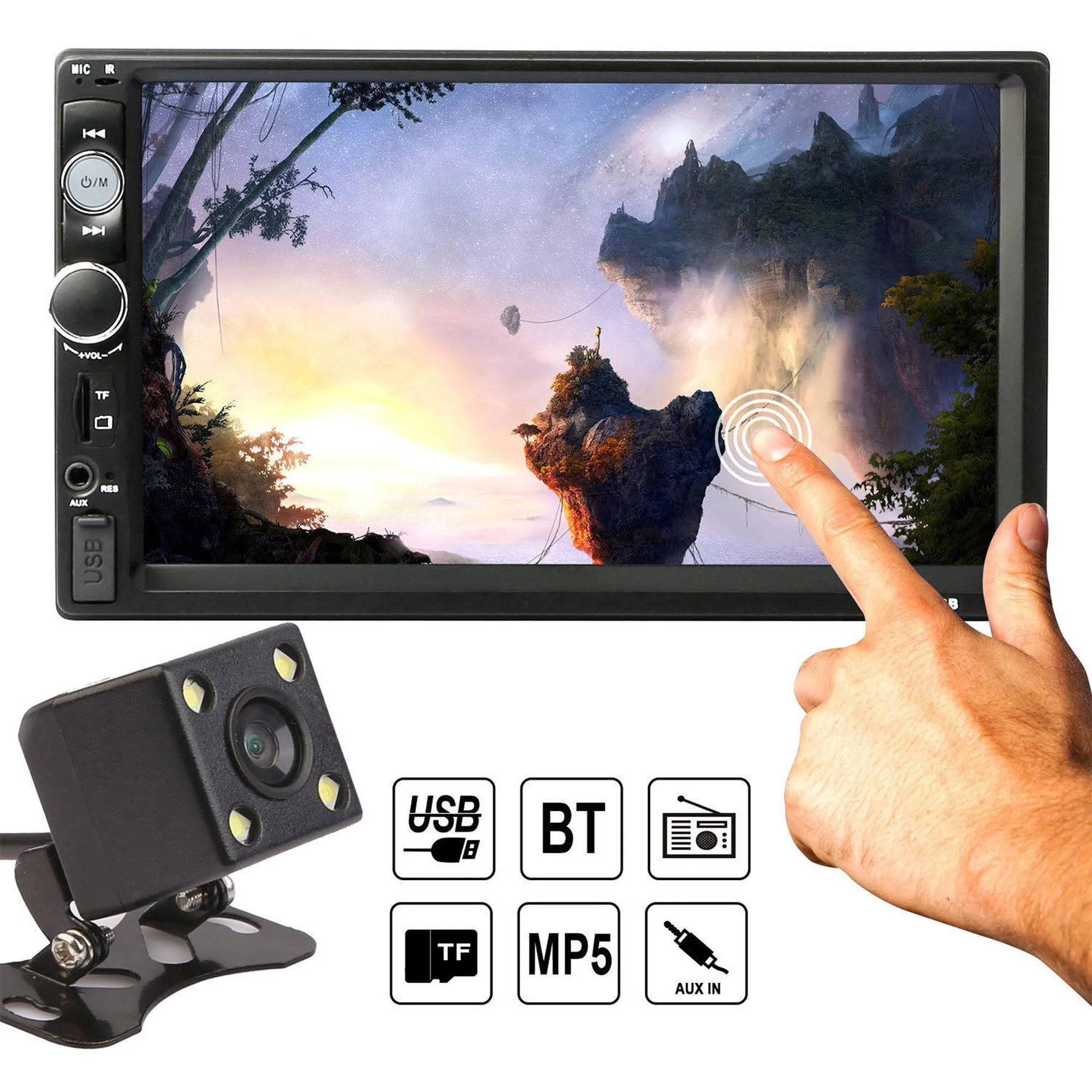 iMountek 7 Inches Universal Wireless Car MP5 Player with Rear View Camera