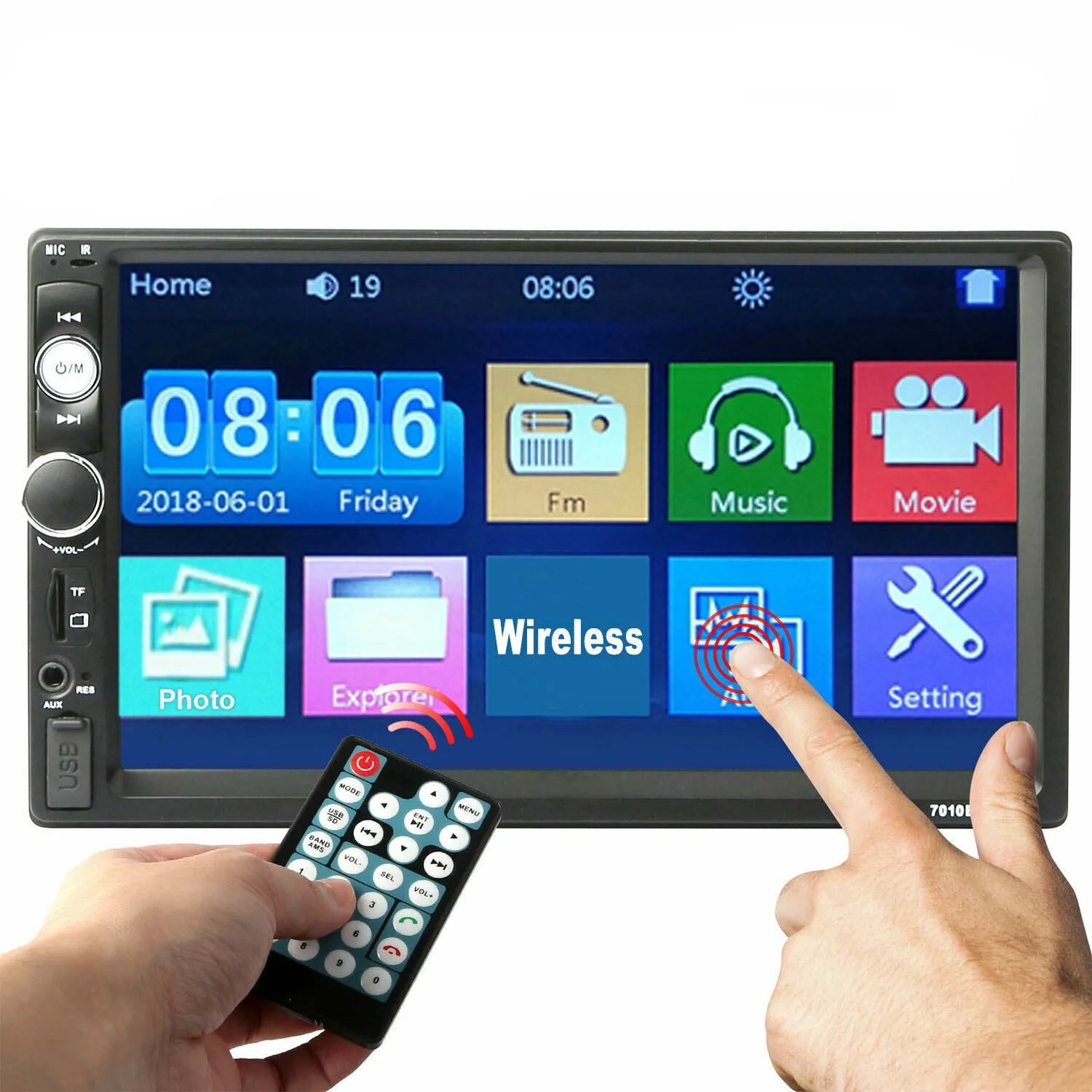 iMountek 7 Inches Universal Wireless Car MP5 Player with Rear View Camera
