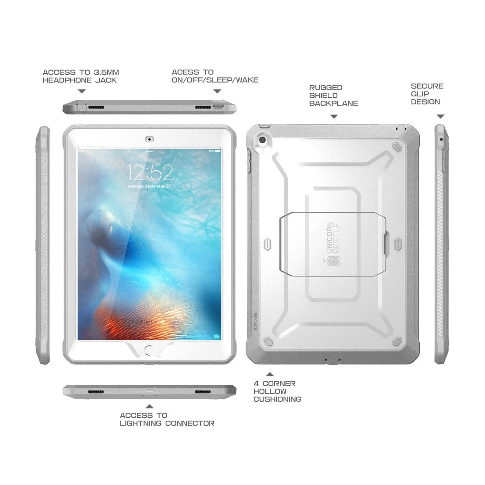 iPad 9.7 inch Unicorn Beetle Pro Full-Body Case-White