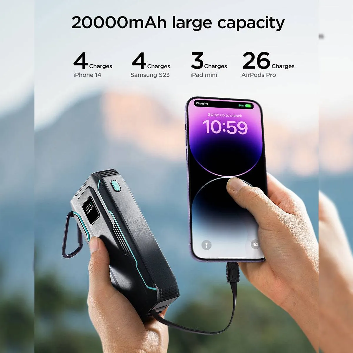 JOYROOM JR-L018 22.5W Power Bank 20000mAh with Dual Cables