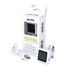 Kala Klipz Rechargeable Ukulele or Guitar Tuner- White