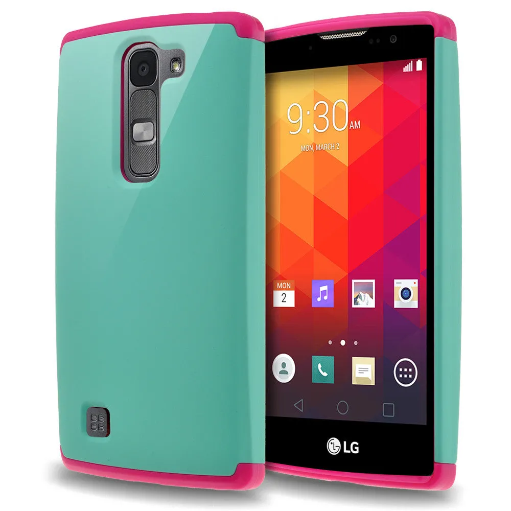 LG Volt2 Case,  LG LS751 Case , SlimHybrid Dual Layer Armor[Impact/Shock Resistant] Case for LG Volt2 - Teal/Hot Pink