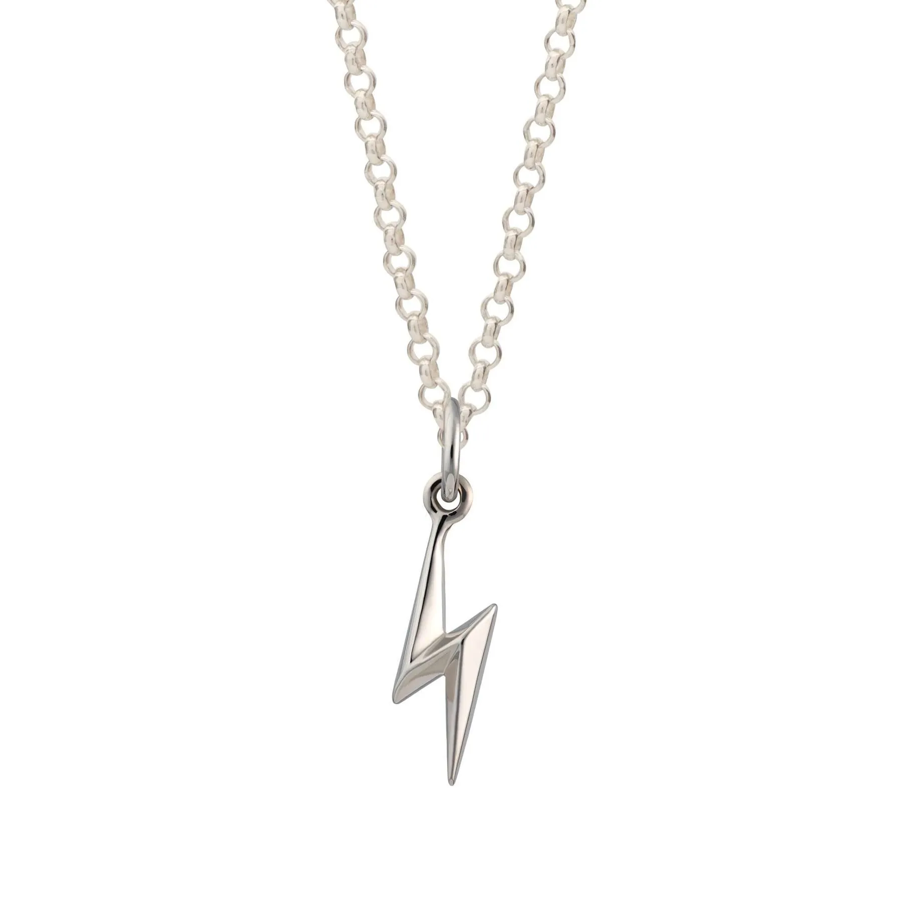 Lightning Bolt Necklace, Standard Length - Silver - SPCNSBOLT-1