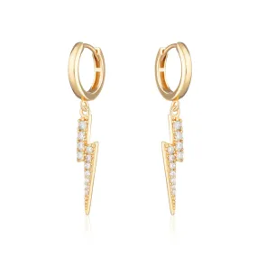 Lightning Hoop Earrings - Gold - SPG-259