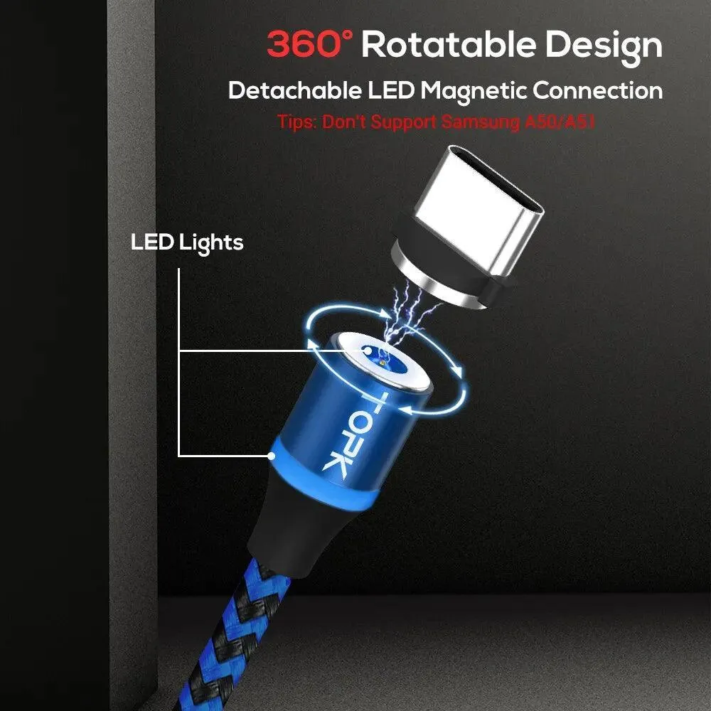 Magnetic Charger: Versatile Cable with LED for All Gadgets