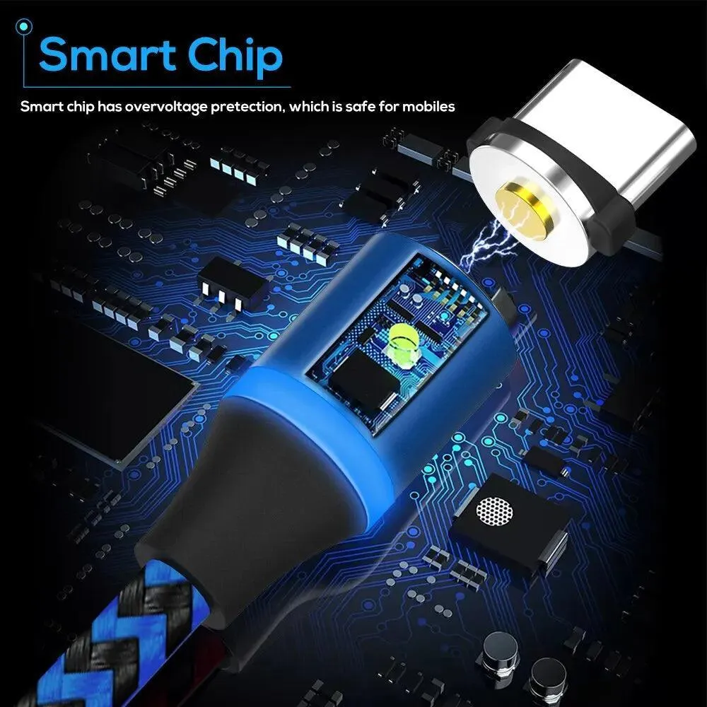 Magnetic Charger: Versatile Cable with LED for All Gadgets