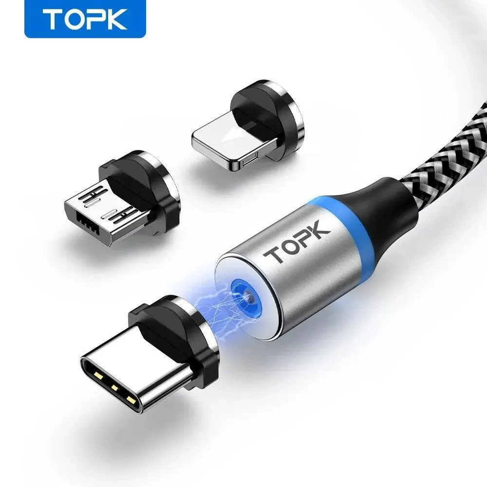 Magnetic Charger: Versatile Cable with LED for All Gadgets