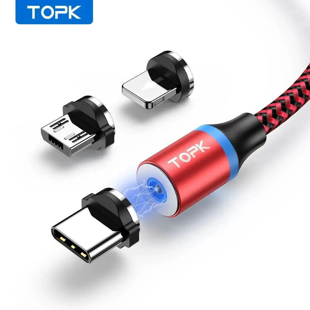 Magnetic Charger: Versatile Cable with LED for All Gadgets