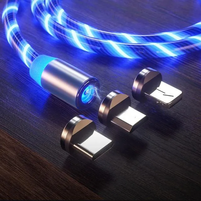Magnetic Flow Luminous Lighting Charging Mobile Phone Cable Cord