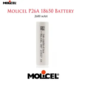 Molicel P26A INR18650 2600mAh 3.6V 35A Rechargeable Li-ion  Battery