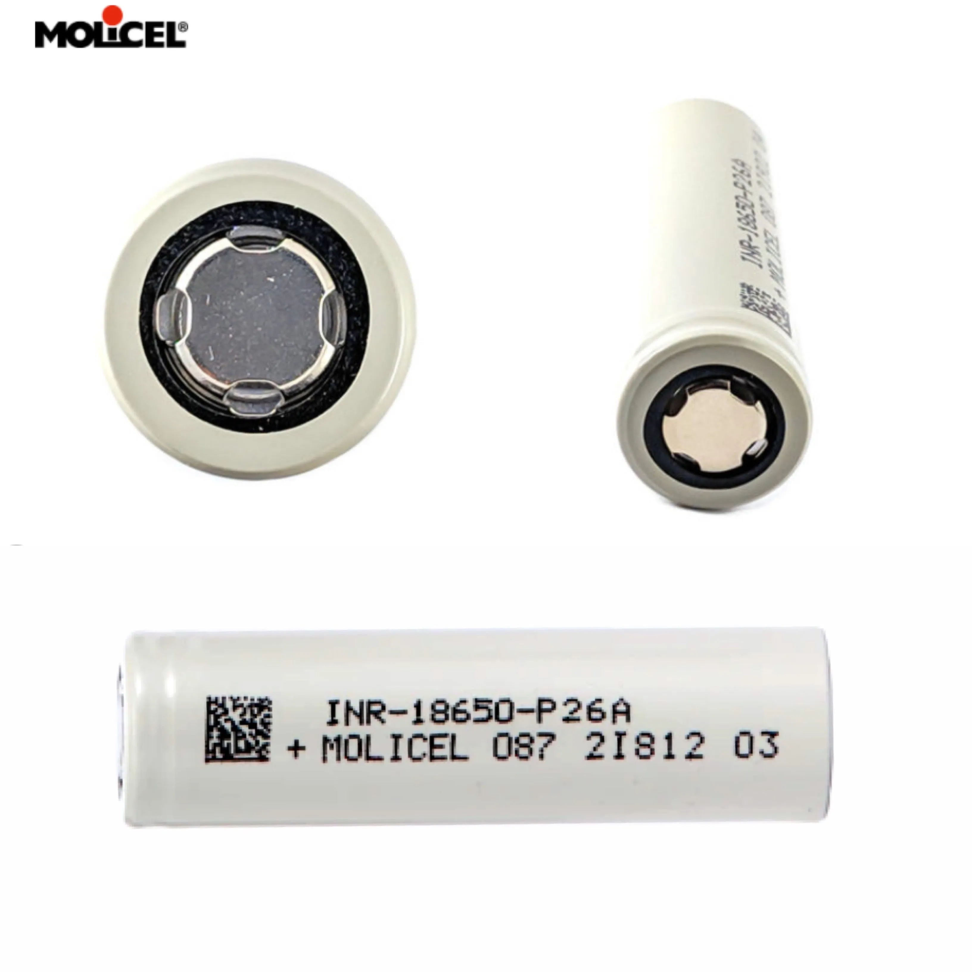 Molicel P26A INR18650 2600mAh 3.6V 35A Rechargeable Li-ion  Battery