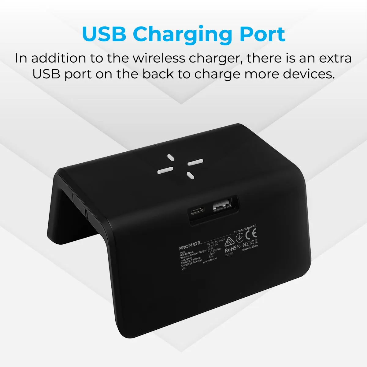 Multi-Function LED Alarm Clock with 10W Wireless Charger