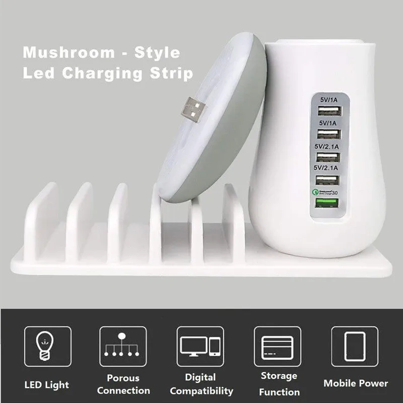 Mushroom Lamp LED Lamp Holder USB Charger