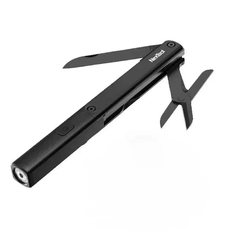 NexTool Mini Multi Tool 3 in 1 Pocket Knife Scissors Pen Tools N1 Portable Outdoors USB Rechargeable IPX4 Waterproof Flashlight