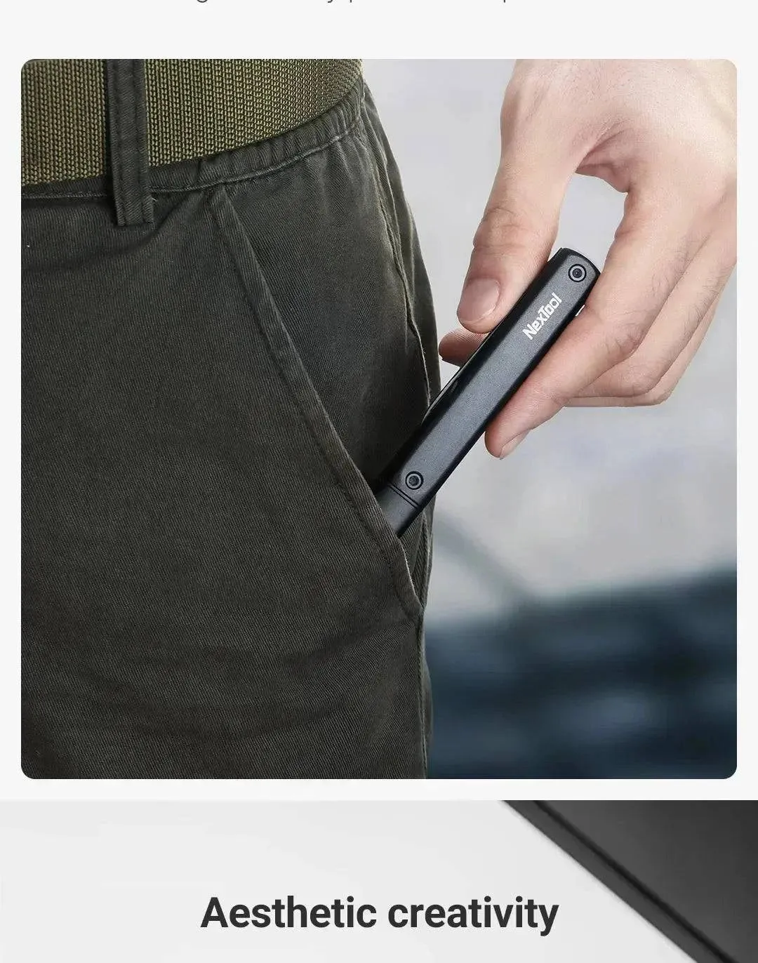 NexTool Mini Multi Tool 3 in 1 Pocket Knife Scissors Pen Tools N1 Portable Outdoors USB Rechargeable IPX4 Waterproof Flashlight