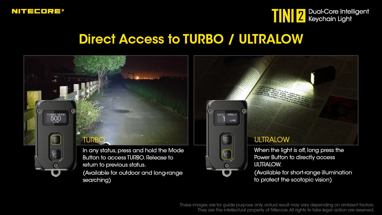 Nitecore TINI 2 Dual Core Intelligent Keychain Light with OLED Display