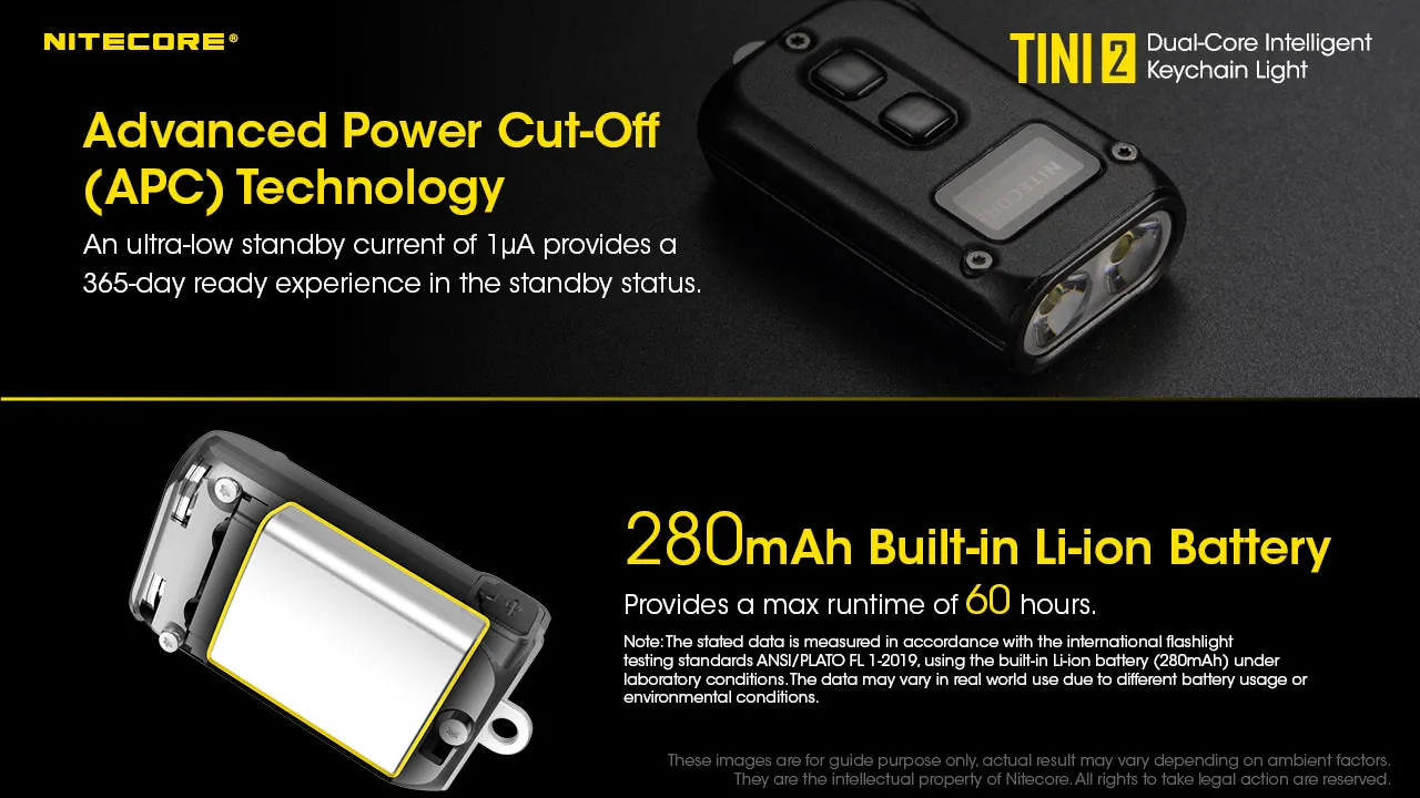 Nitecore TINI 2 Dual Core Intelligent Keychain Light with OLED Display