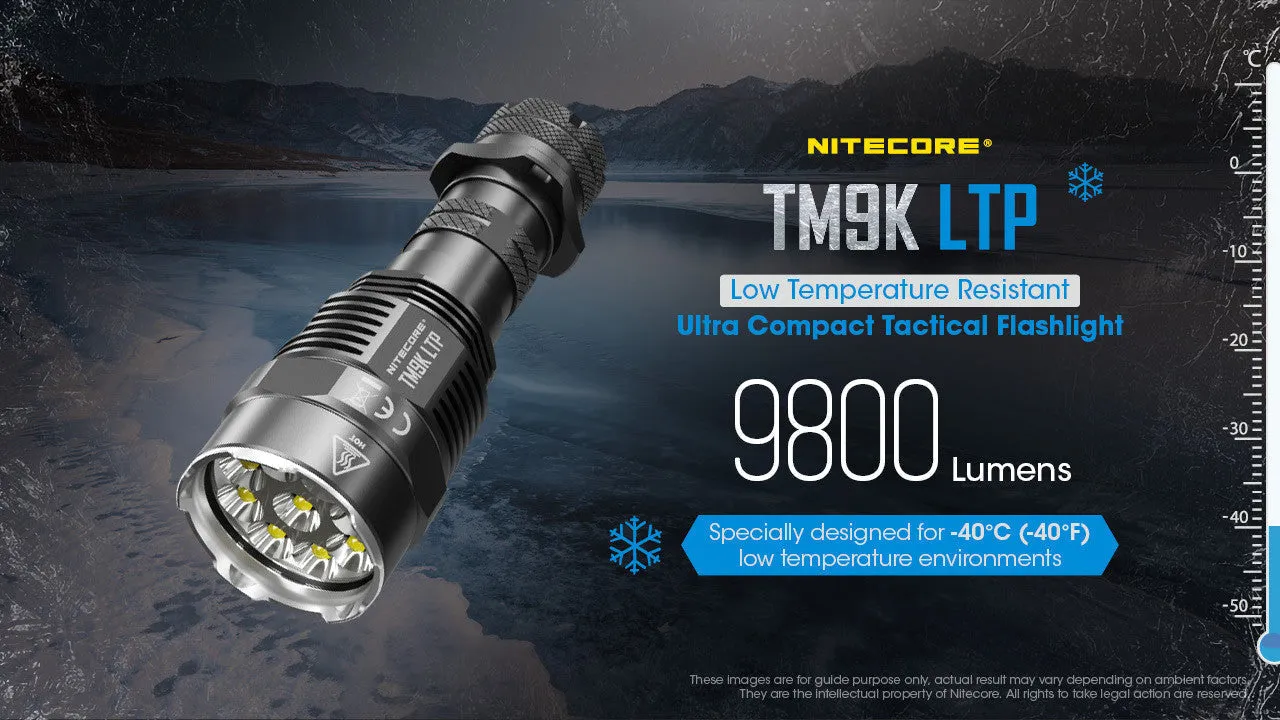 Nitecore TM9K-LTP Low-Temp Tactical Flashlight (9800 Lumens | USB-C Rechargeable)