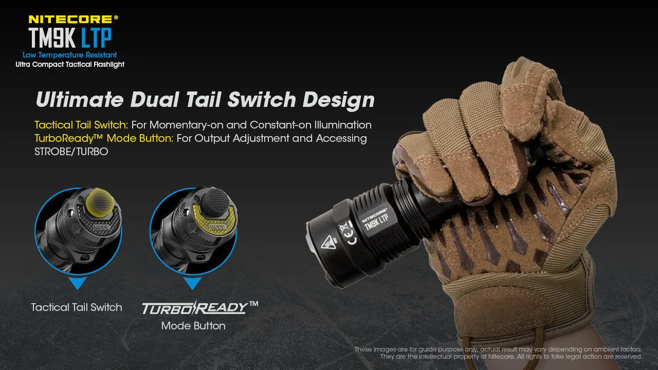 Nitecore TM9K-LTP Low-Temp Tactical Flashlight (9800 Lumens | USB-C Rechargeable)