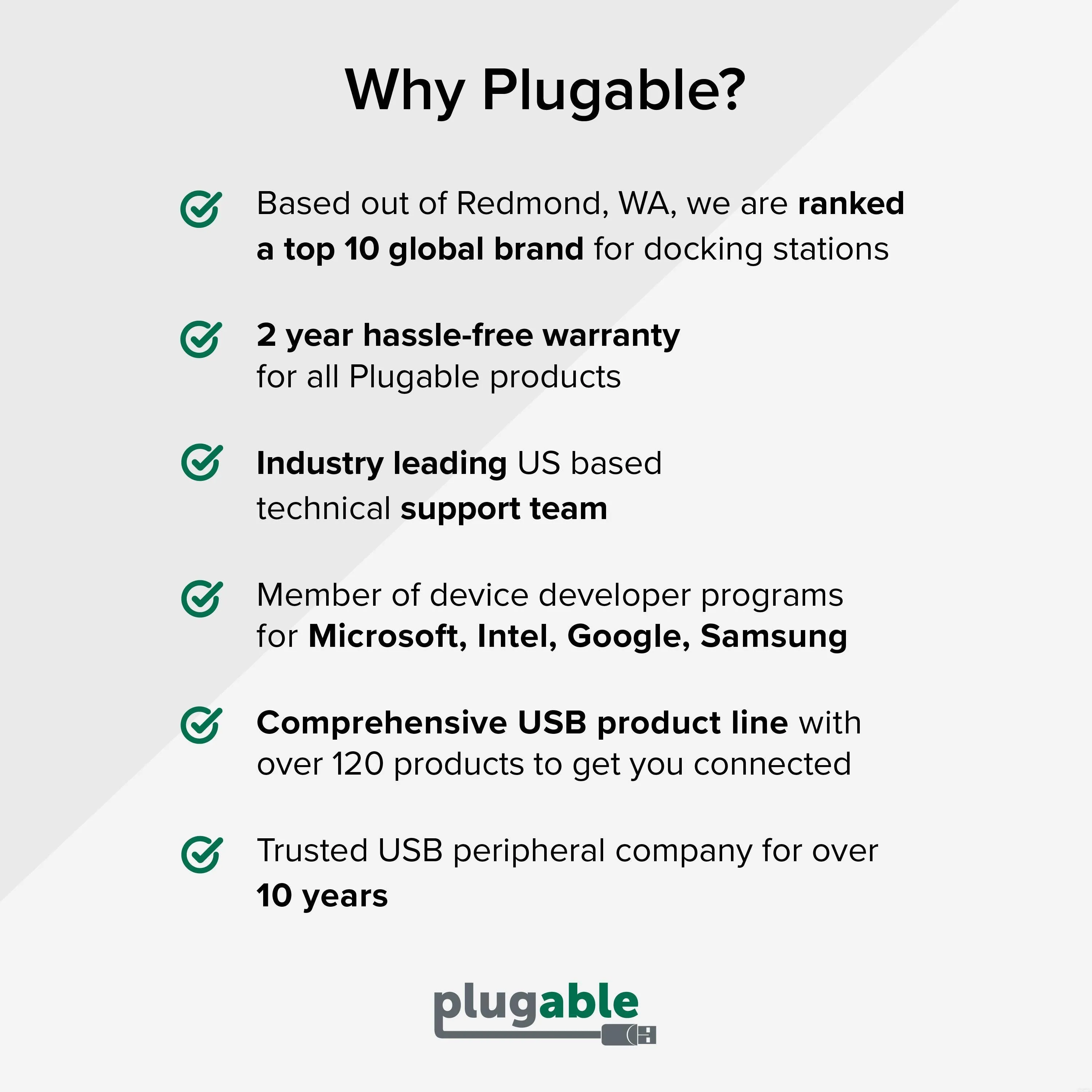Plugable 10Gbps USB C to USB C Cable, 3.3 feet (1 Meter), 5A, USB-IF Certified, USB 3.1 Gen 2 Type-C - Driverless