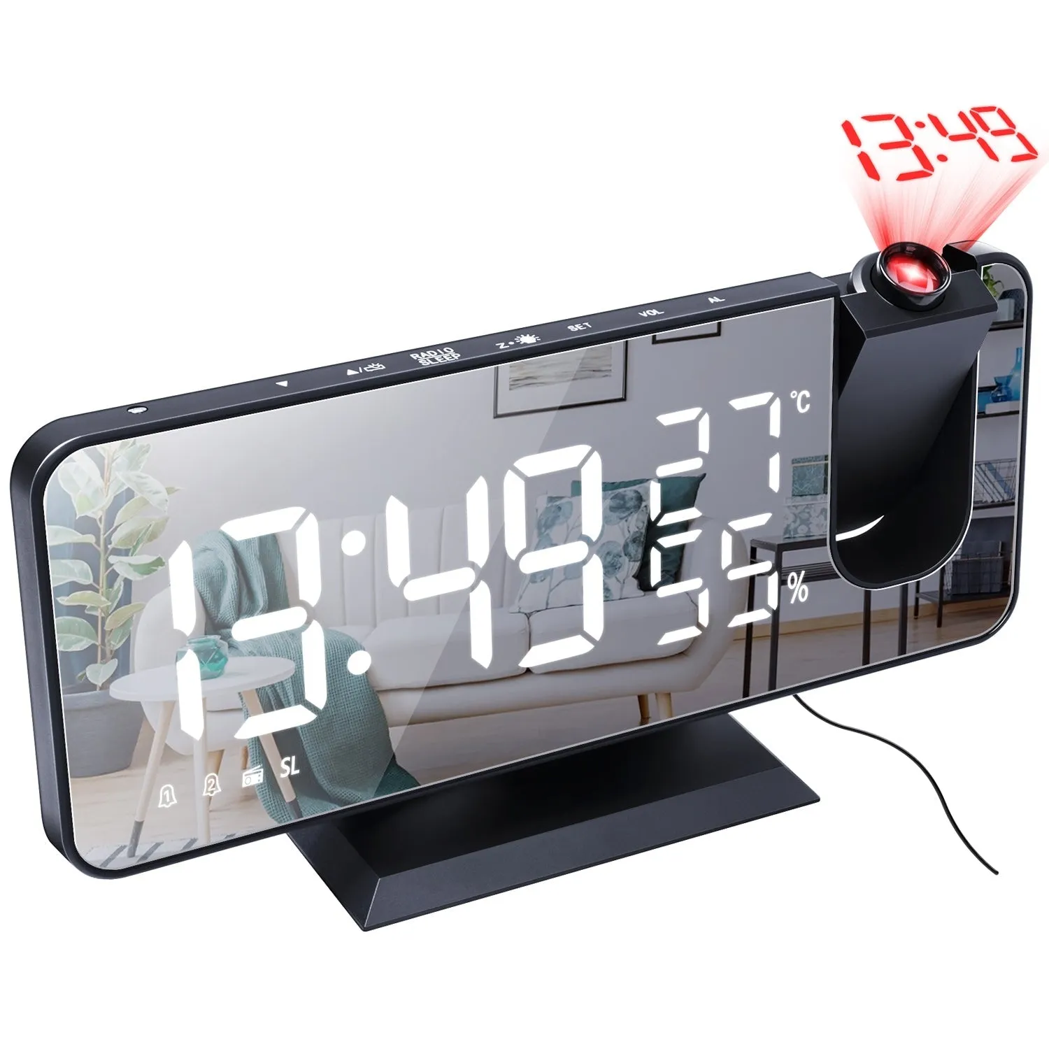 Projection Alarm Clock with Radio Function