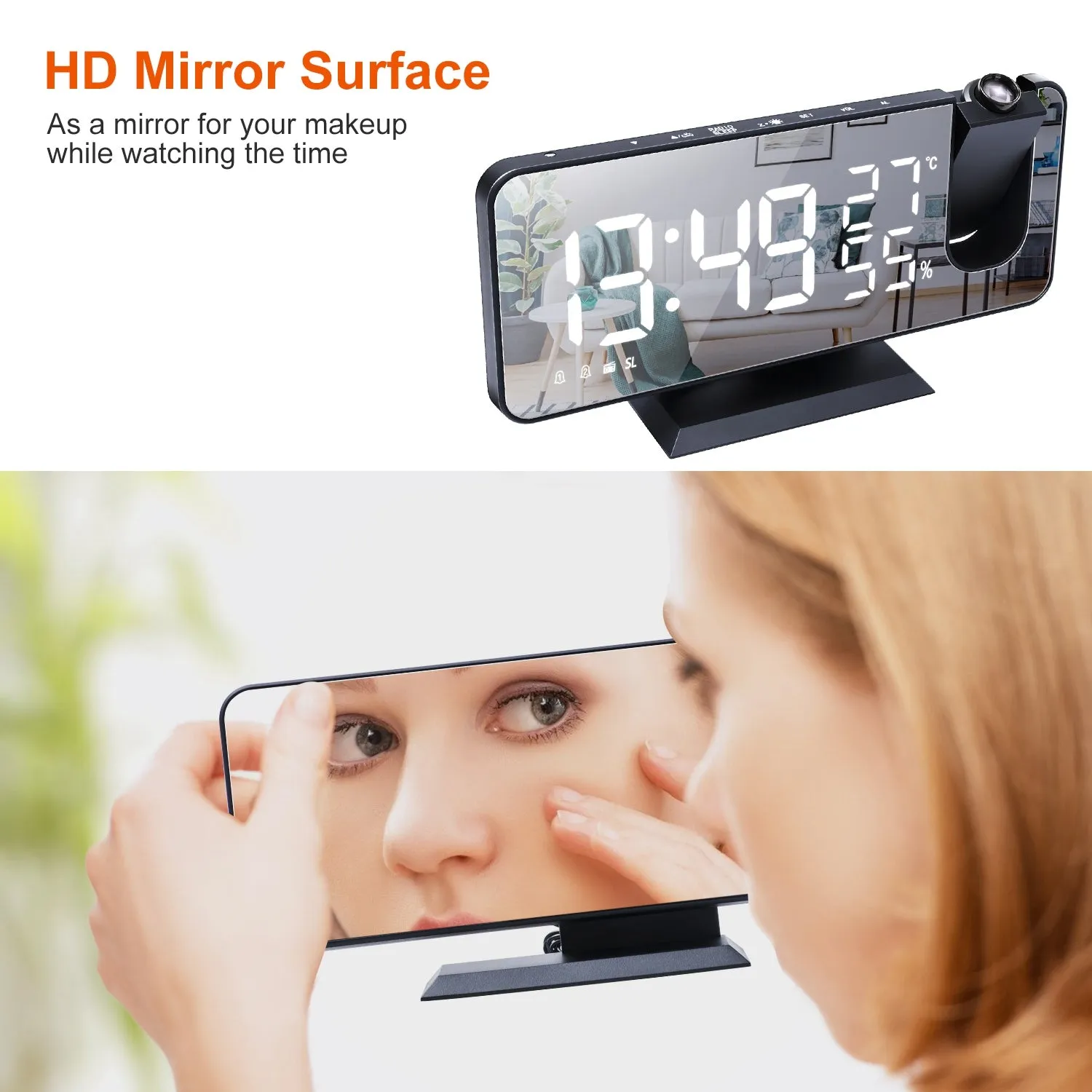 Projection Alarm Clock with Radio Function