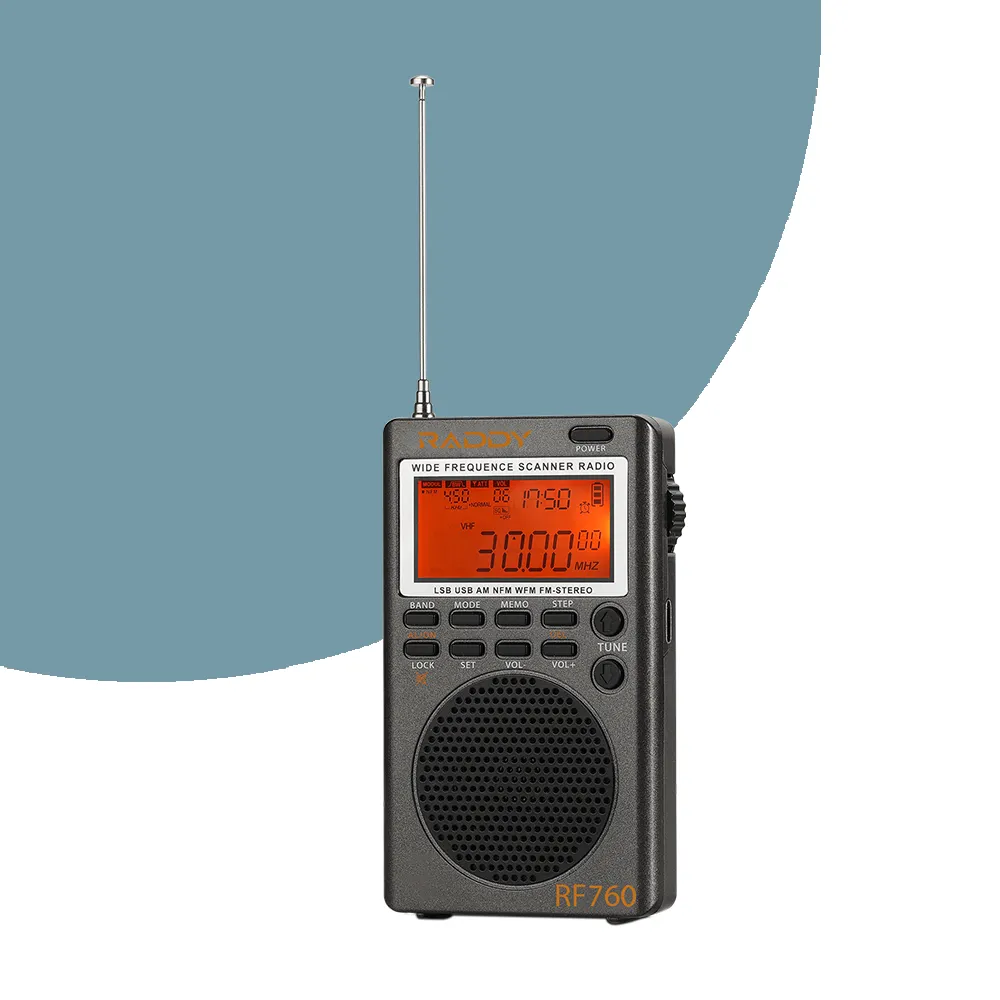 Raddy RF760 SSB Shortwave Radio FM AM SW CB VHF UHF WX AIR Marine Full Band Receiver | NOAA Alert | Rechargeable