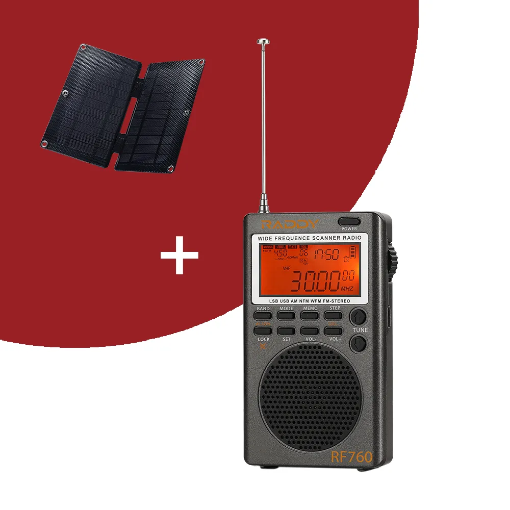 Raddy RF760 SSB Shortwave Radio FM AM SW CB VHF UHF WX AIR Marine Full Band Receiver | NOAA Alert | Rechargeable