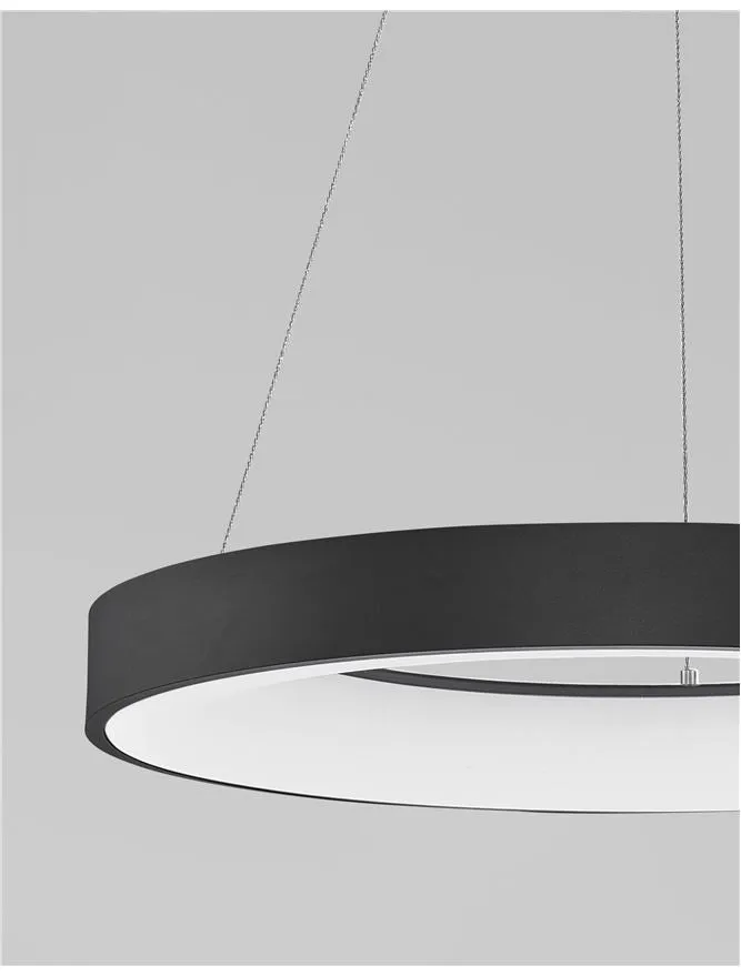RAN Sandy Black Aluminium & Acrylic Dimmable Cool Light Ring Pendant Large - ID 10416