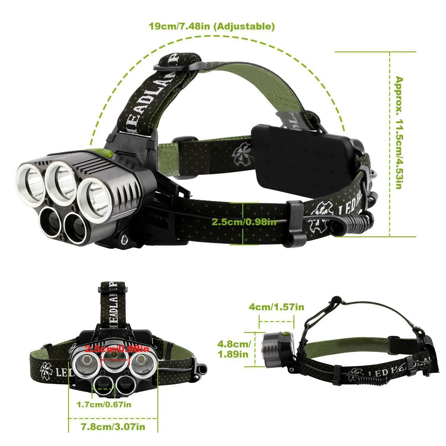 Rechargeable 6 Modes Headlamp 20000 Lumen