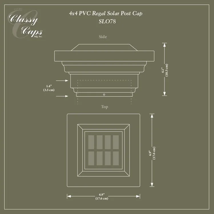 Regal 4" x 4" PVC Solar Post Cap - White