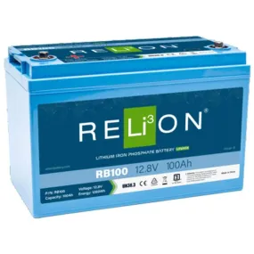 RELiON RB100 Lifepo4 Lithium Ion Battery (12V / 100Ah / 4SC)