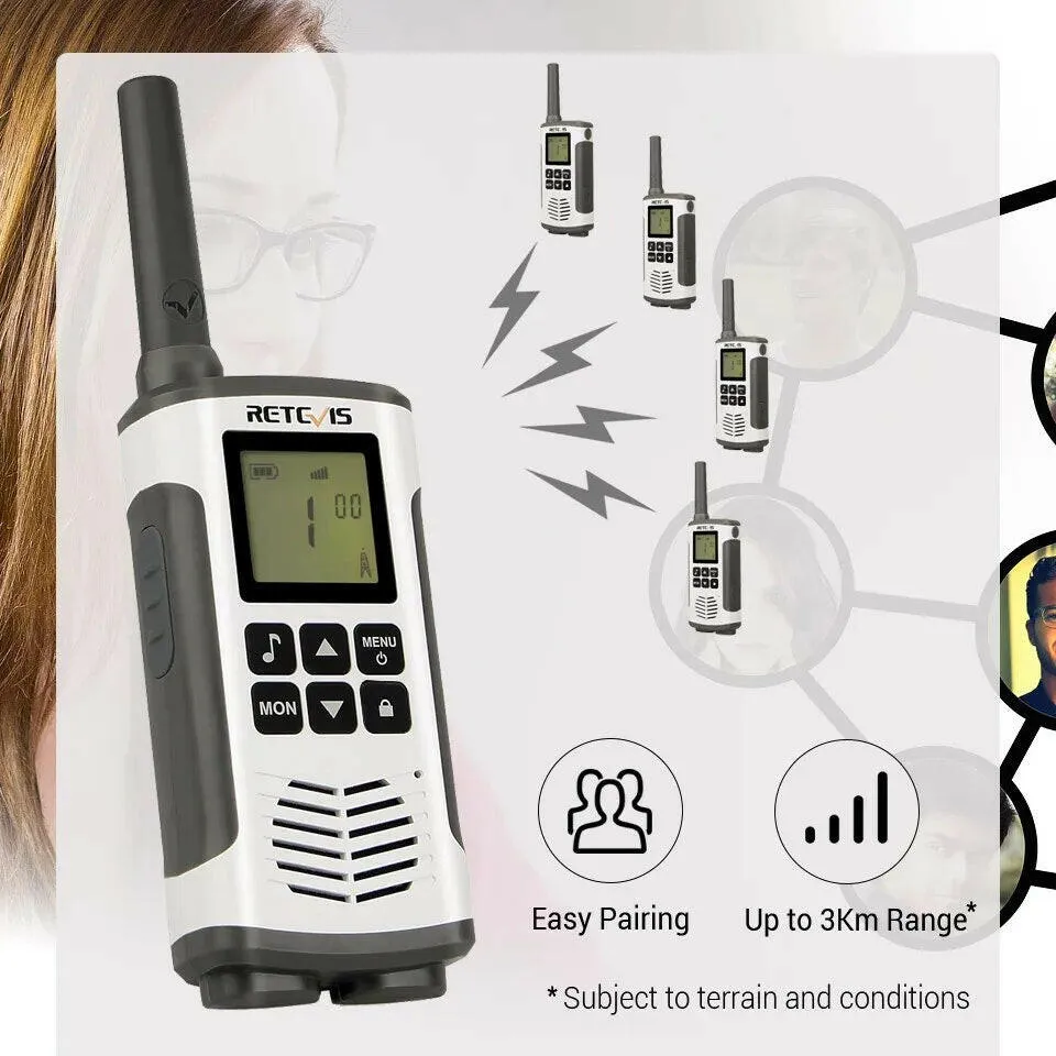 Retevis Walkie Talkie 2 pcs USB Charge LED Flashlight Room Monitor Two-way Radio Receiver RT45 PMR446 for Motorola Walkie-Talkie